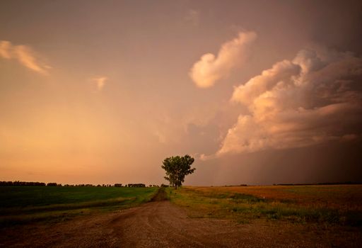 Ominous Storm Clouds Prairie Summer Rural Susnet
