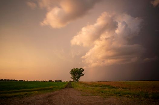 Ominous Storm Clouds Prairie Summer Rural Susnet
