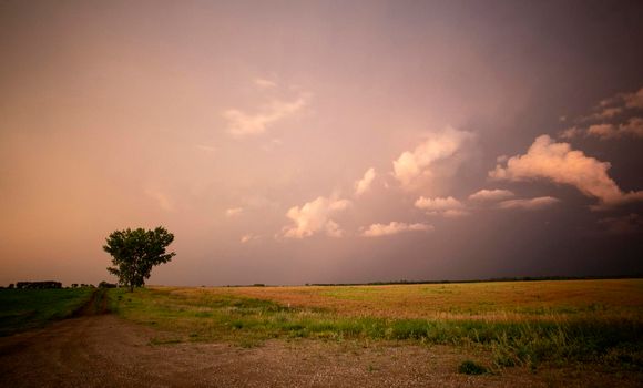 Ominous Storm Clouds Prairie Summer Rural Susnet
