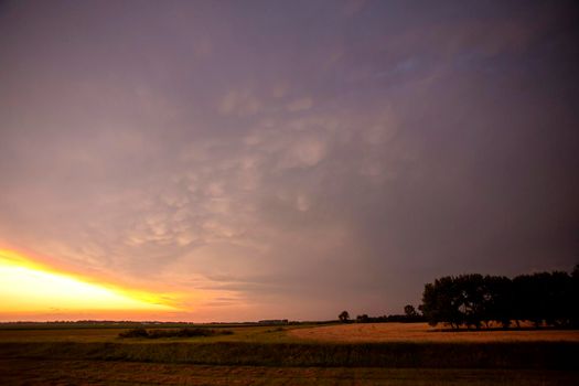 Ominous Storm Clouds Prairie Summer Rural Susnet
