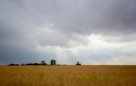 Ominous Storm Clouds Prairie Summer Rural Scene