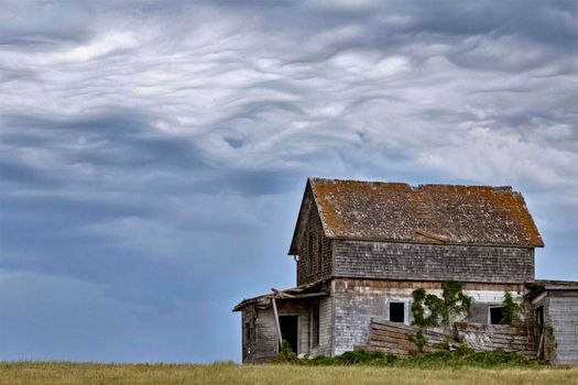Ominous Storm Clouds Prairie Summer Rural Scene