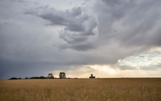 Ominous Storm Clouds Prairie Summer Rural Scene