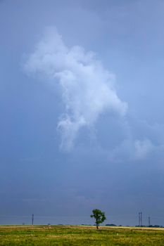 Ominous Storm Clouds Prairie Summer Rural Scene