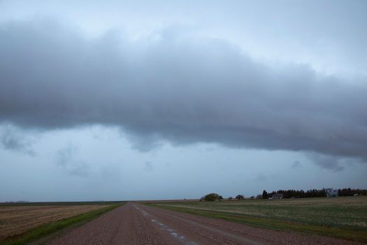 Ominous Storm Clouds Prairie Summer Rural Scene