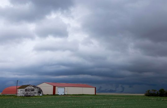 Ominous Storm Clouds Prairie Summer Rural Scene