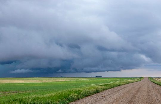Ominous Storm Clouds Prairie Summer Rural Scene