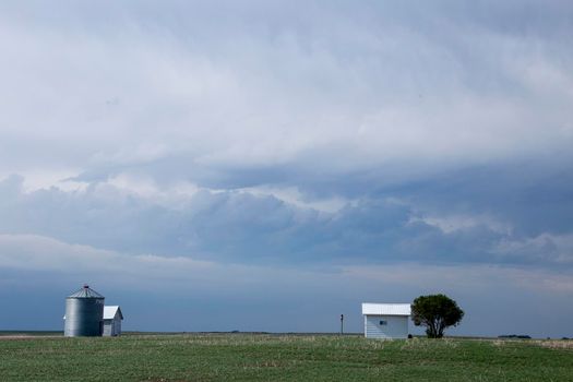 Ominous Storm Clouds Prairie Summer Rural Scene