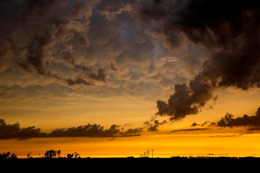 Ominous Storm Clouds Prairie Summer Rural Susnet