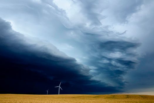 Ominous Storm Clouds Prairie Summer shelf cloud