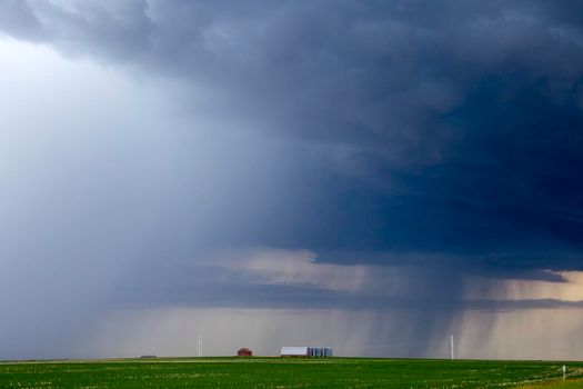 Ominous Storm Clouds Prairie Summer Rural Scene
