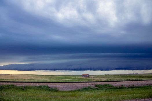 Ominous Storm Clouds Prairie Summer shelf cloud