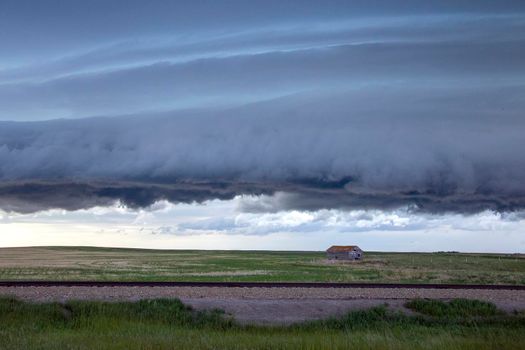 Ominous Storm Clouds Prairie Summer shelf cloud