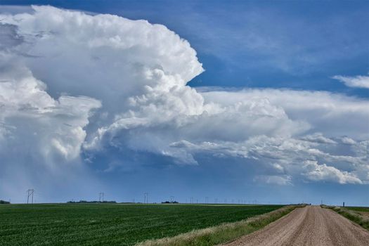 Ominous Storm Clouds Prairie Summer Rural Scene