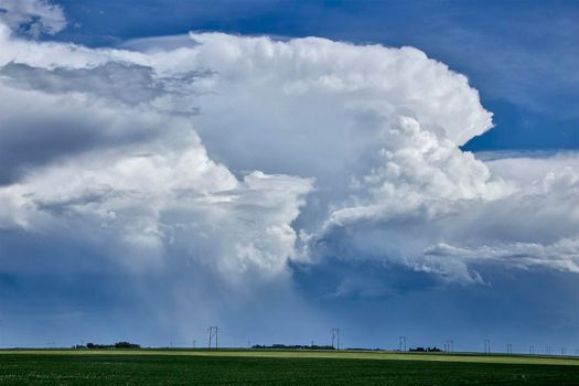 Ominous Storm Clouds Prairie Summer Rural Scene