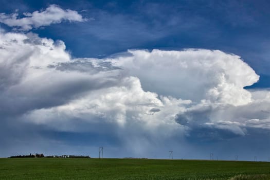 Ominous Storm Clouds Prairie Summer Rural Scene