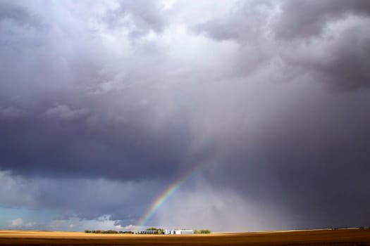 Ominous Storm Clouds Prairie Summer Rural Scene