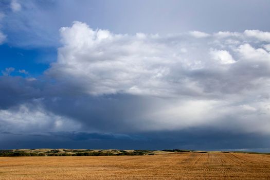 Ominous Storm Clouds Prairie Summer Rural Scene