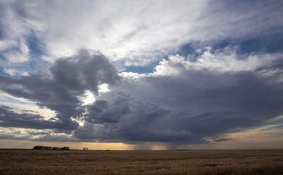 Ominous Storm Clouds Prairie Summer Rural Scene