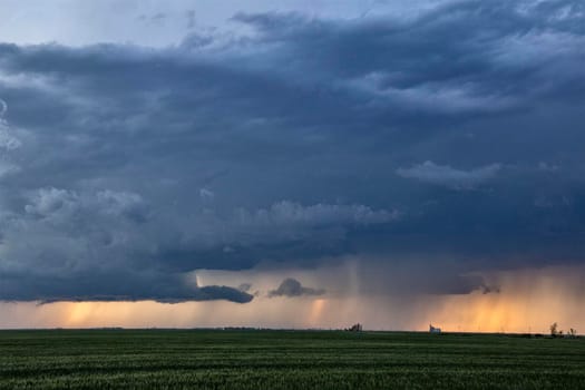Ominous Storm Clouds Prairie Summer Rural Scene