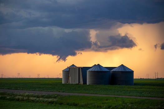 Ominous Storm Clouds Prairie Summer Rural Scene