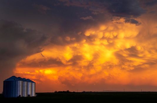 Ominous Storm Clouds Prairie Summer Rural Susnet