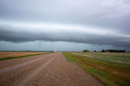 Ominous Storm Clouds Prairie Summer Rural Scene
