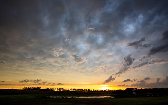 Ominous Storm Clouds Prairie Summer Rural Scene