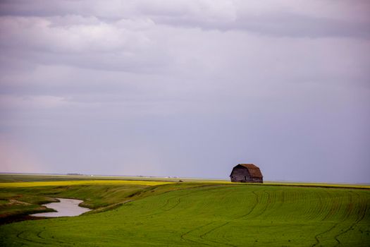 Ominous Storm Clouds Prairie Summer Rural Scene