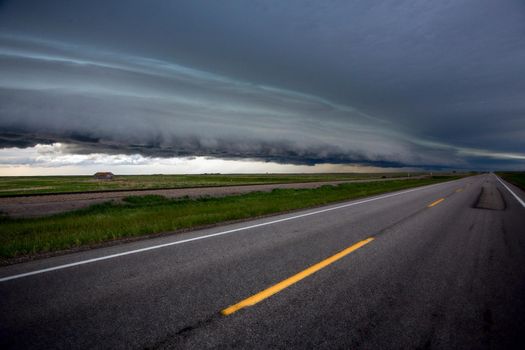 Ominous Storm Clouds Prairie Summer shelf cloud