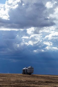 Ominous Storm Clouds Prairie Summer Rural Scene