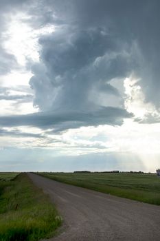 Ominous Storm Clouds Prairie Summer Rural Scene