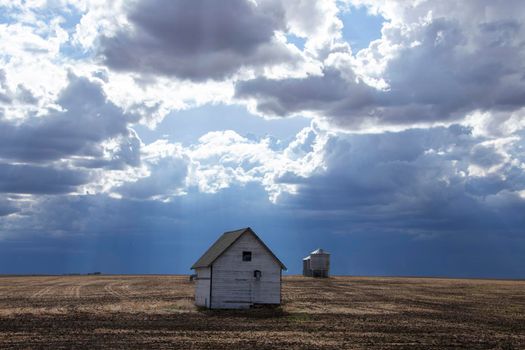 Ominous Storm Clouds Prairie Summer Rural Scene