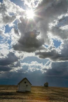 Ominous Storm Clouds Prairie Summer Rural Scene