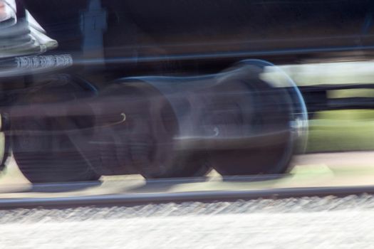 Blurrred Train Wheels panned photo in Saskatchewan Canada
