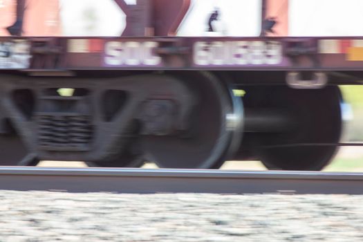 Blurrred Train Wheels panned photo in Saskatchewan Canada
