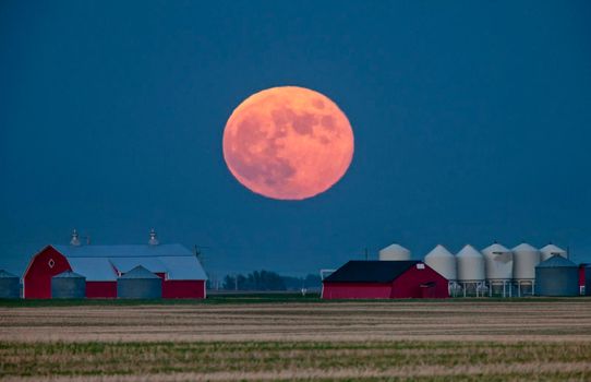 Prairie Full Moon in Saskatchewan Canada rural