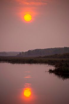 Sunset Saskatchewan Canada Northern Lake Wilderness