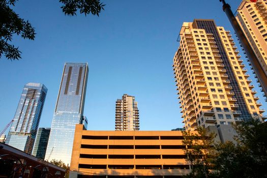 Downtown Edmonton City Skyscrapers and urban Scene
