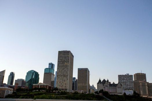 Downtown Edmonton City Skyscrapers and urban Scene