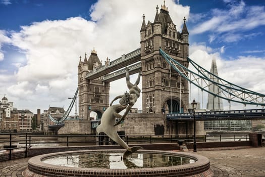 Tower bridge and famous landmarks of London