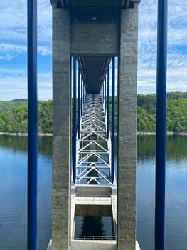 The Zdakov Bridge is a steel arch bridge that spans the Vltava river,Czech Republic. At the time of its completion in 1967, it was  the supported arch bridge with the longest span in the world.