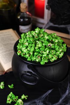 zombie boogers popcorn of Halloween. Tricks and Treats. Ideas and inspiration for spooky chic Halloween table decorations