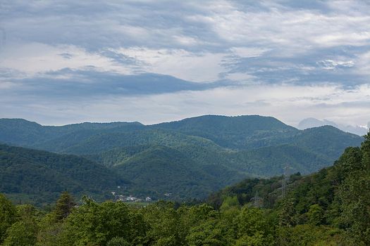 Landscape with cloudy day in the mountains