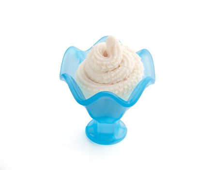 Isolated dessert bowl with plasticine whipping cream 