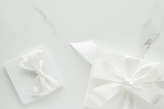 Romantic celebration, lifestyle and holiday present concept - Luxury wedding gifts on marble