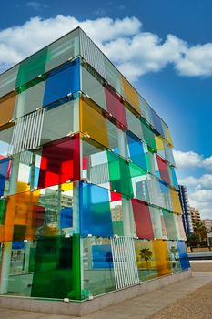 Crystal cube in the Centro Pompidou of Malaga (Spain)
