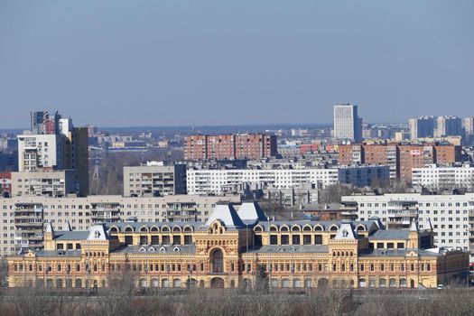 Panorama on a beautiful modern city. Russia, Nizhny Novgorod. High quality photo