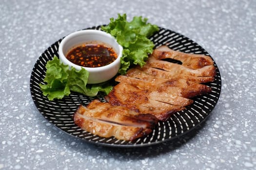 pork grilled on marble table