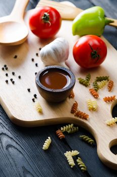Ingredients ready for italian pasta sauce